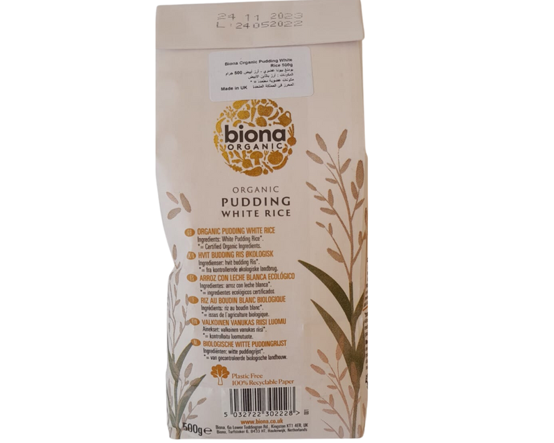 BIONA Pudding White Rice Organic 500g