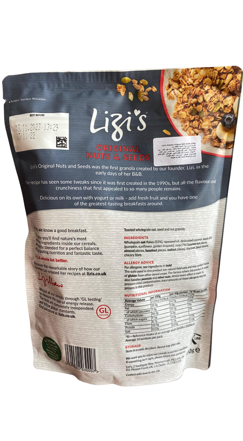 LIZI'S Granola Original Nuts & Seeds 500g