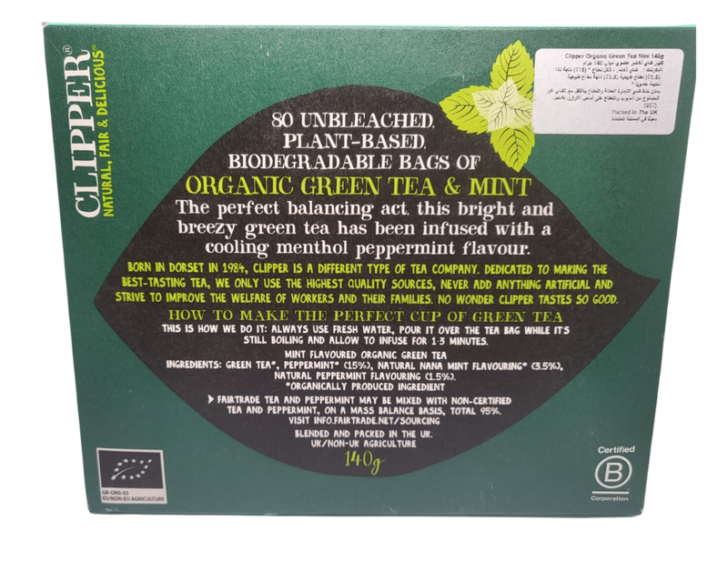 CLIPPER Organic Green Team with Mint 80 Bags