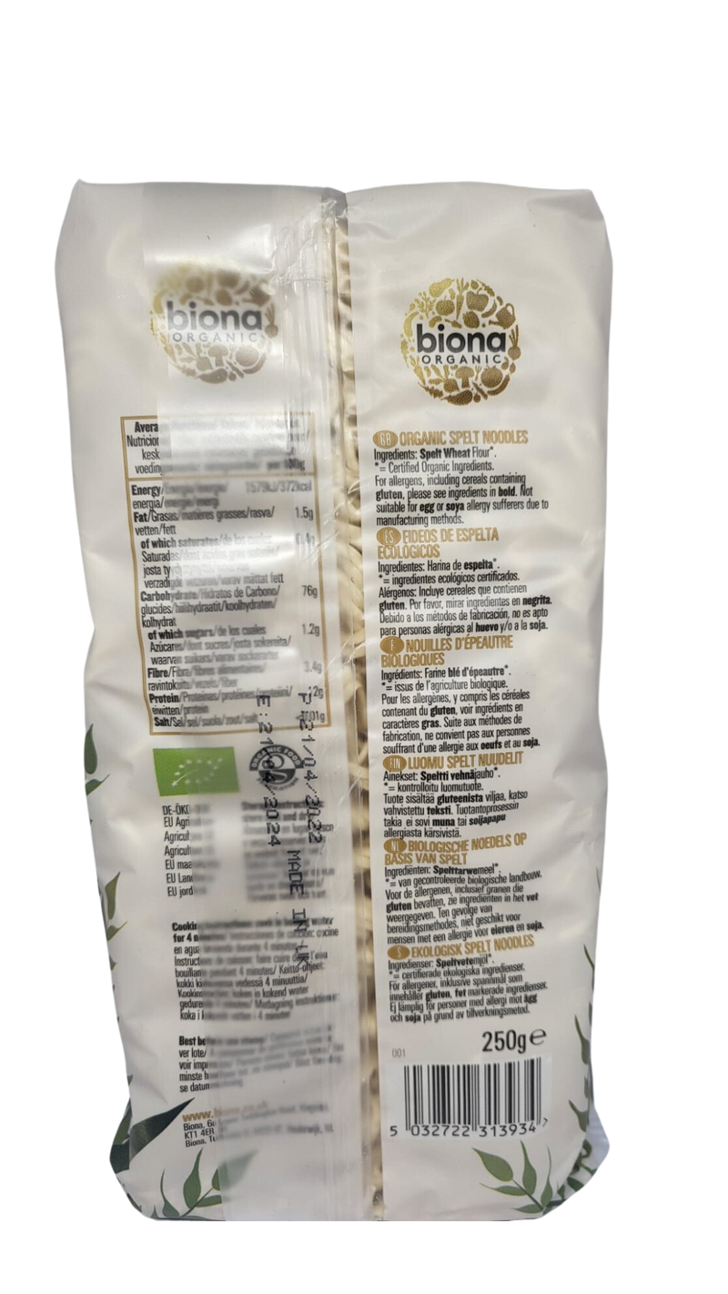 BIONA Spelt Asia Noodles Organic 250g