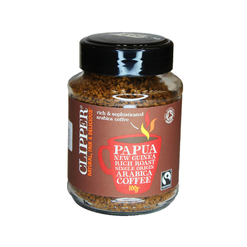 CLIPPER Fairtrade Organic Papua New Guinea Rich Roast Instant Coffee 100g