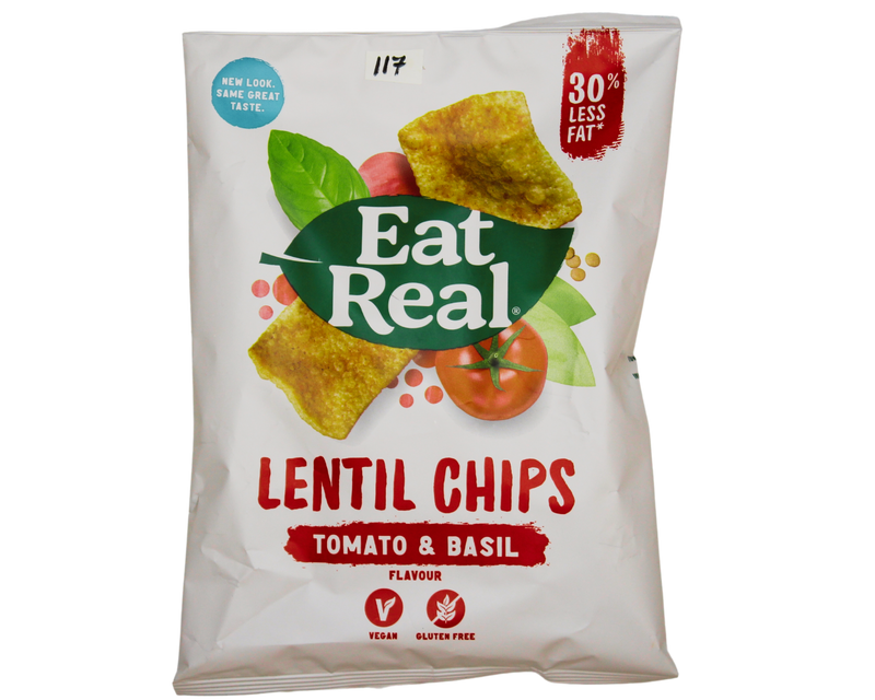 EAT REAL Lentil Tomato & Basil Chips 113g